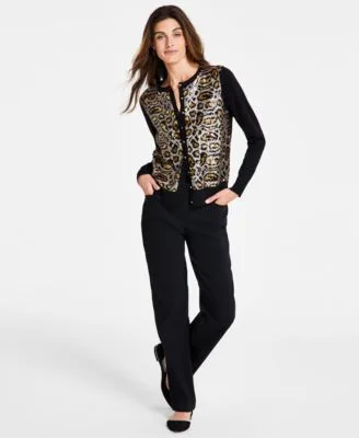Sequin Cardigan Curvy Fit Jeans by Jm Collection