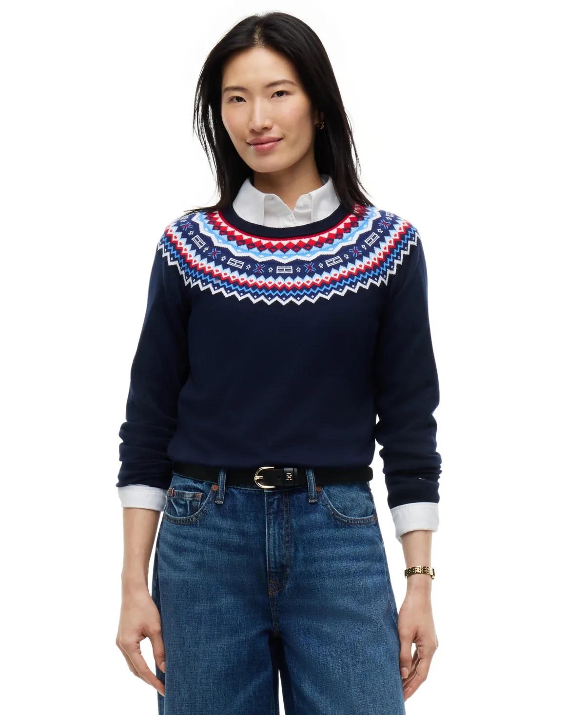 Fair Isle Fitted Crewneck Sweater by Tommy Hilfiger