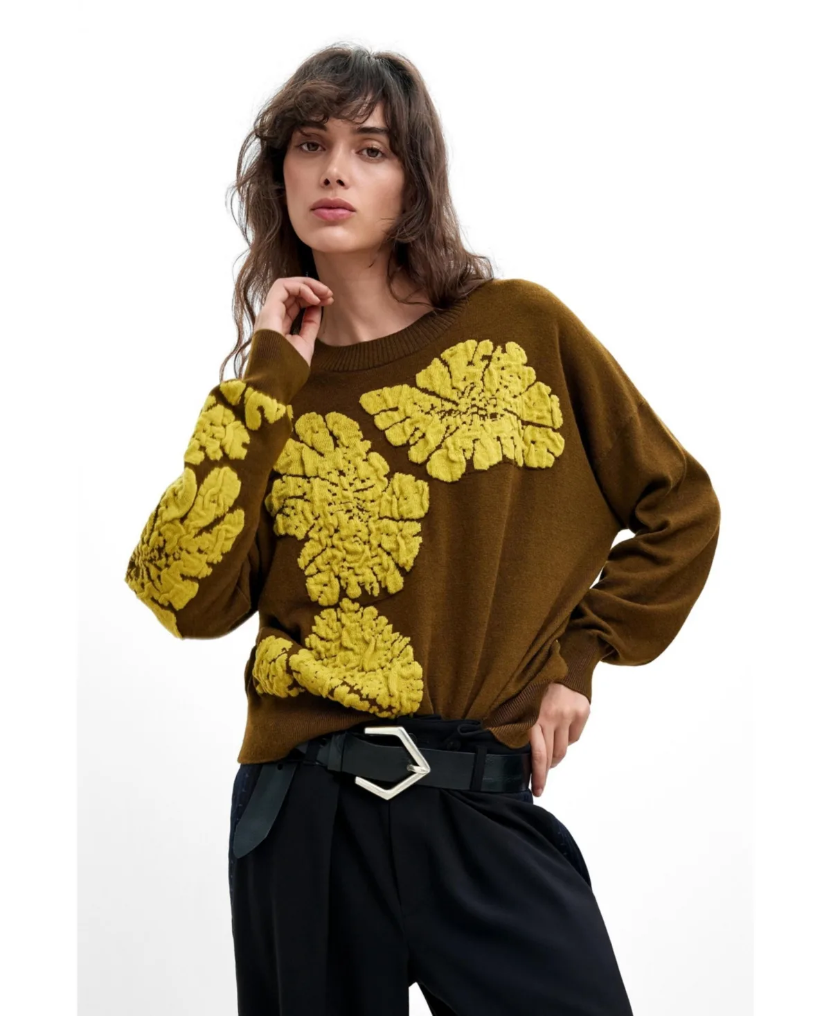 M. C. Lacroix Jacquard Floral Sweater by Desigual