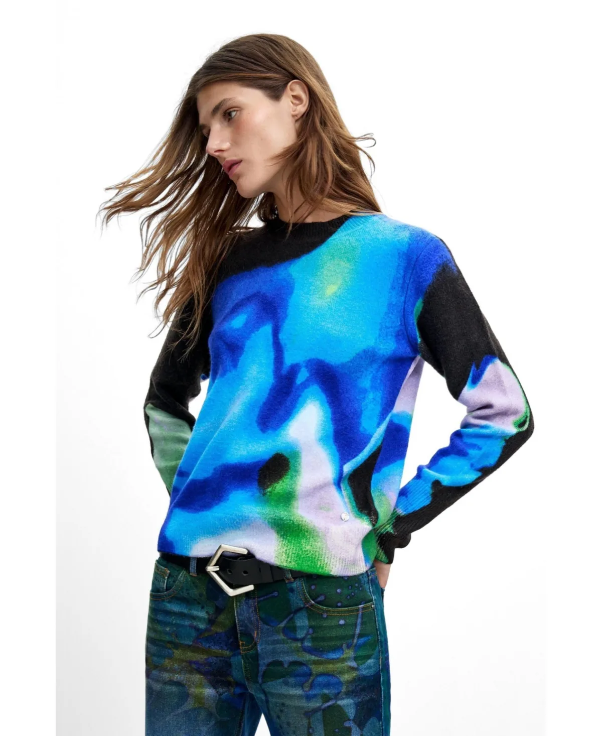 M. C. Lacroix Abstract Print Fine-Knit Sweater by Desigual