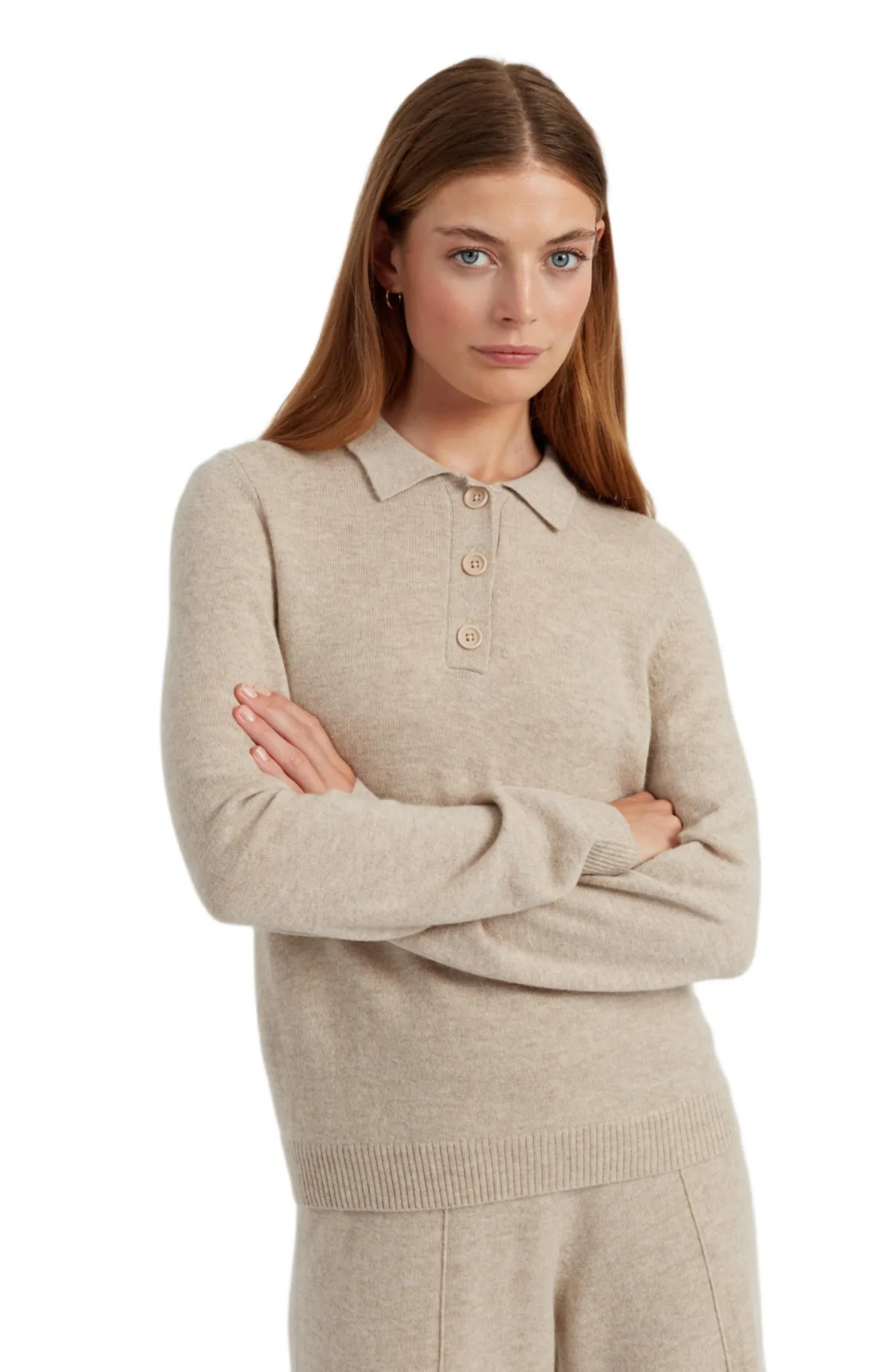 Wool Cashmere Polo Sweater by Chinti & Parker