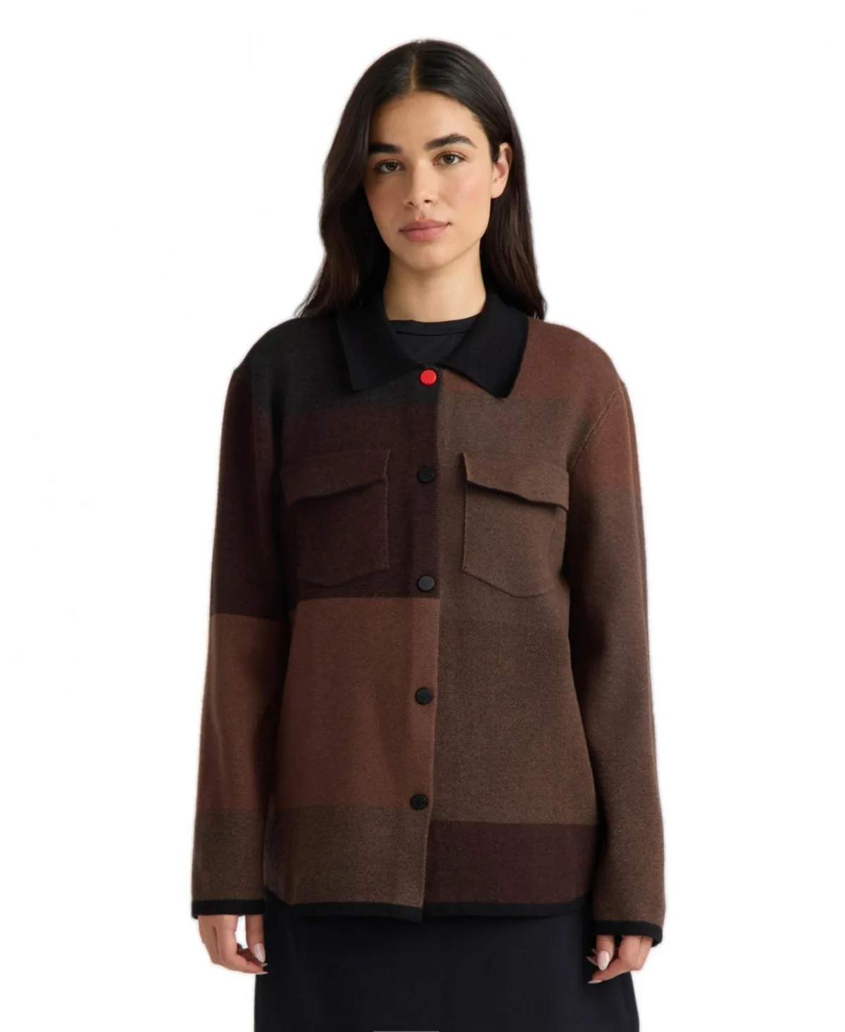 Sweater Shacket Lightweight Long-Sleeve Collared Cardigan by Hunter