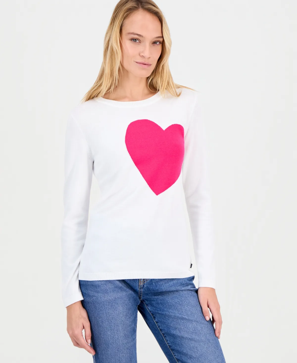 Cotton Embroidered-Heart Sweater by Nautica Jeans