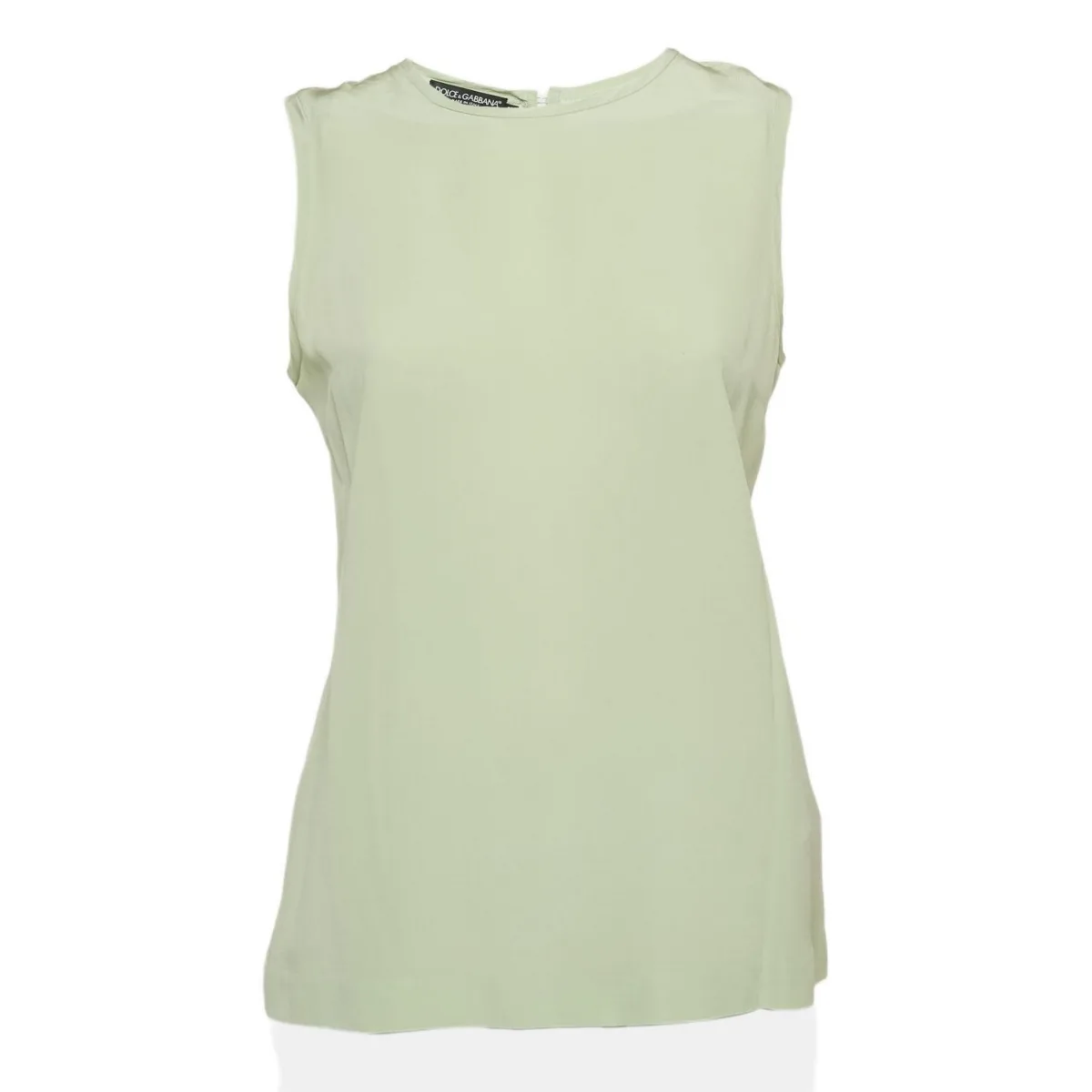 Green Silk Sleeveless Top