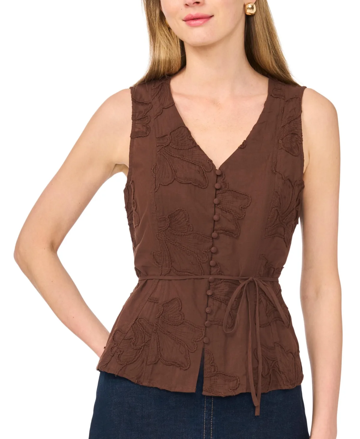 Cotton V-Neck Tank Top by Vince Camuto