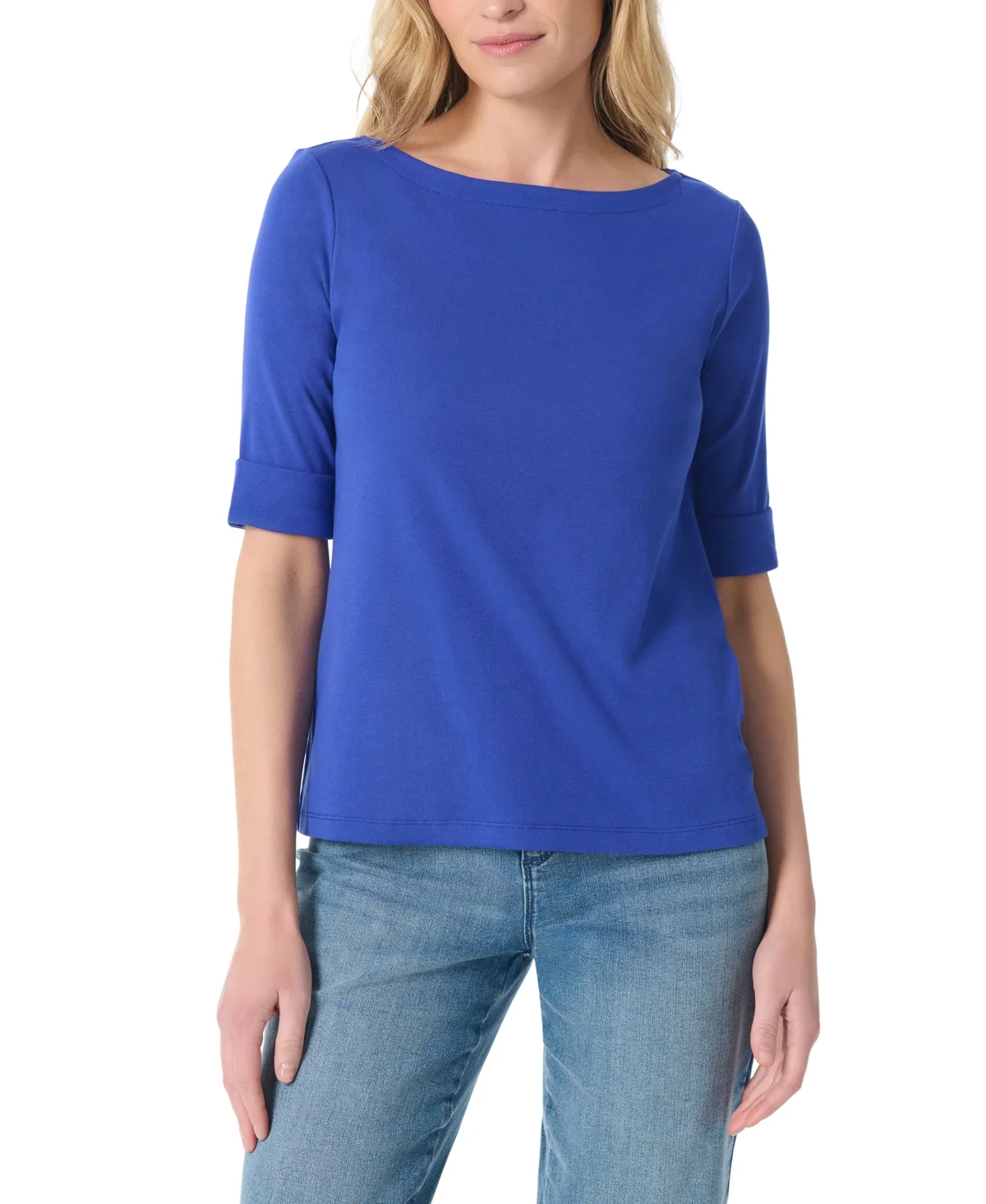 Alanis Printed Cuffed-Sleeve T-Shirt by Gloria Vanderbilt