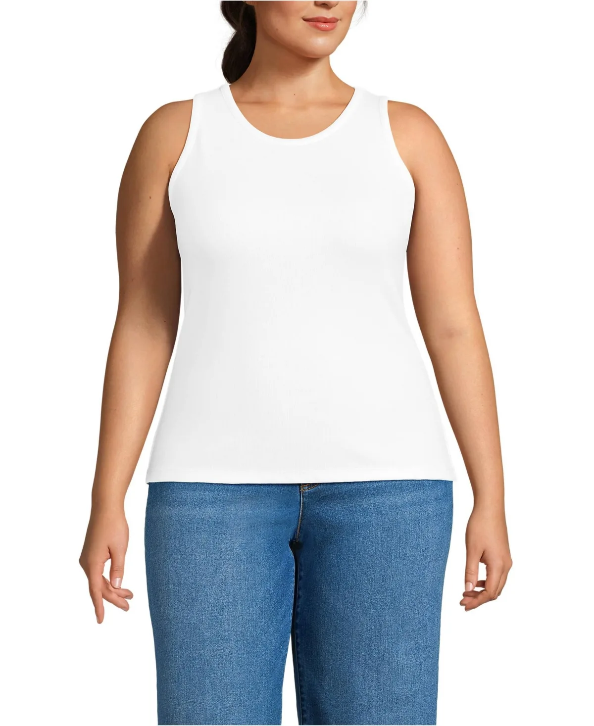 Drapey Rib Skimming Tank Top by Lands' End
