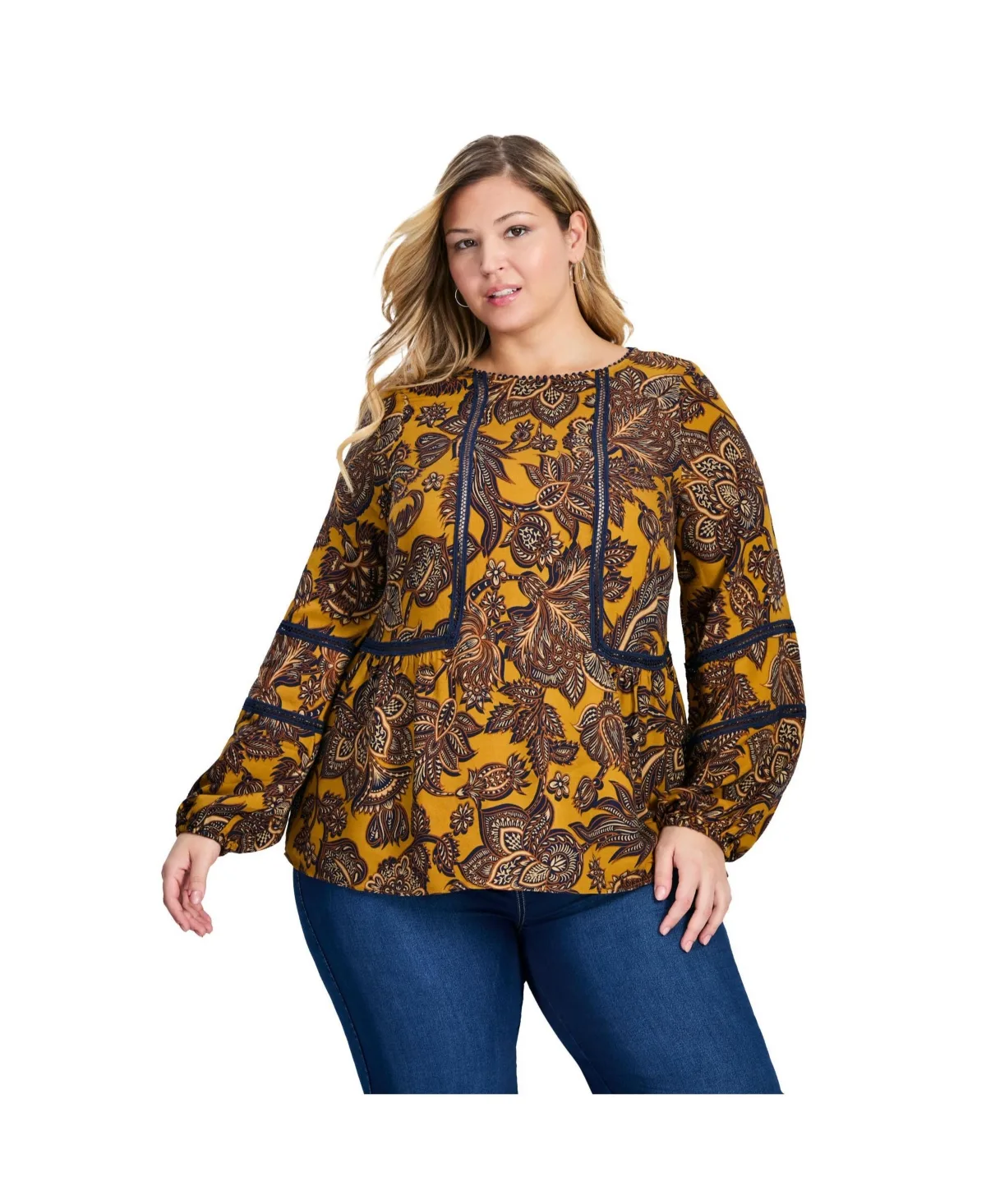 Bridget Lace Detail Blouse by Avenue