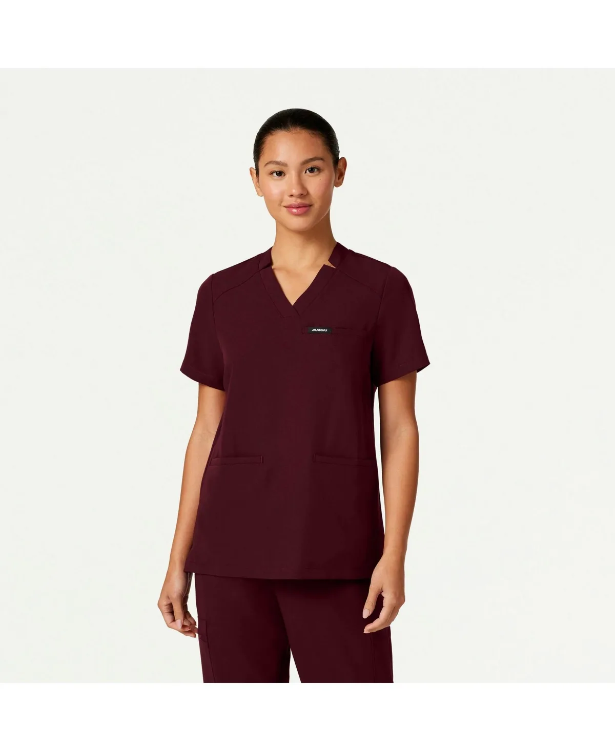 Helia 3-Pocket Classic Notched V-Neck Scrub Top by Jaanuu