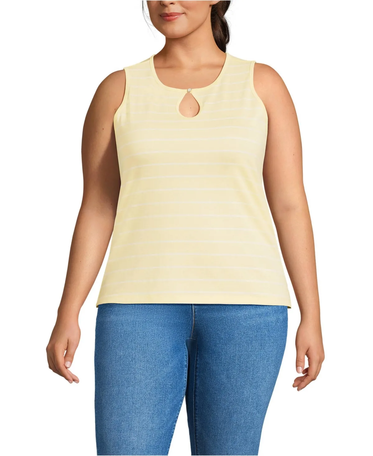 Supima Keyhole Tank by Lands' End