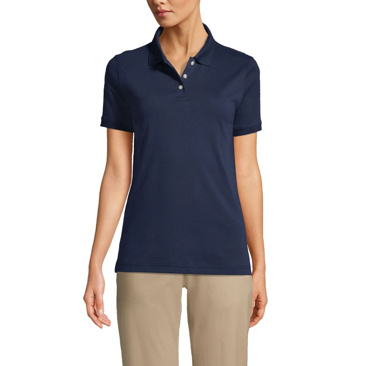 Tall Short Sleeve Interlock Polo Shirt by Lands' End