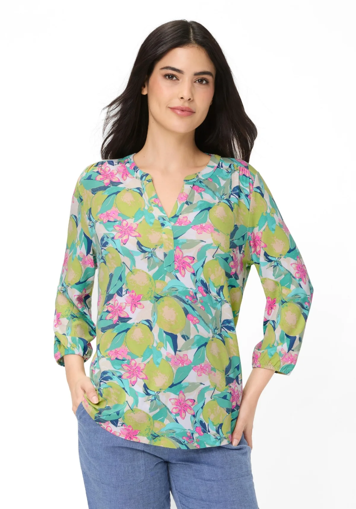 Lush Lemon Print T-Shirt by Olsen