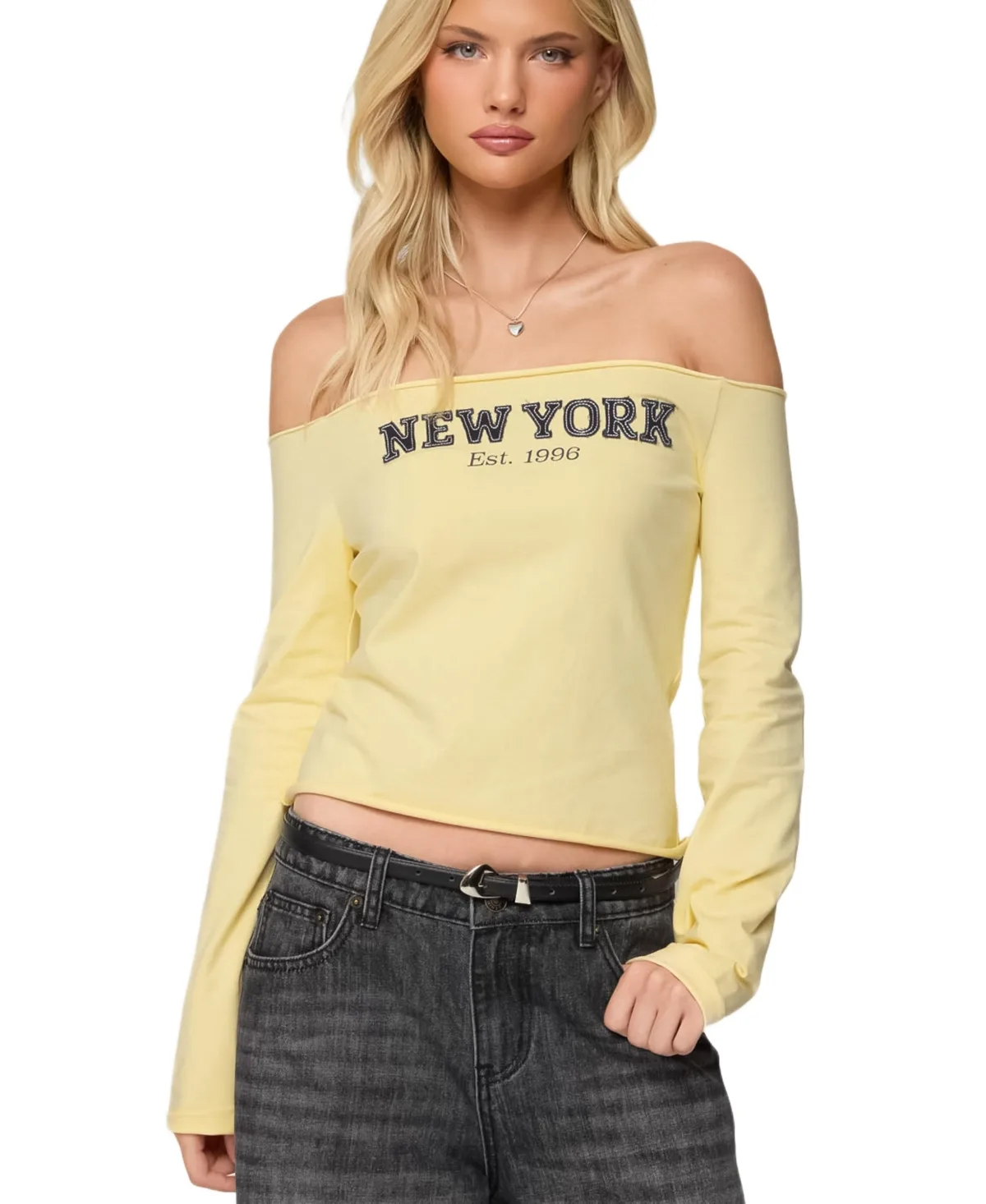 New York Babe Off Shoulder Top by Edikted