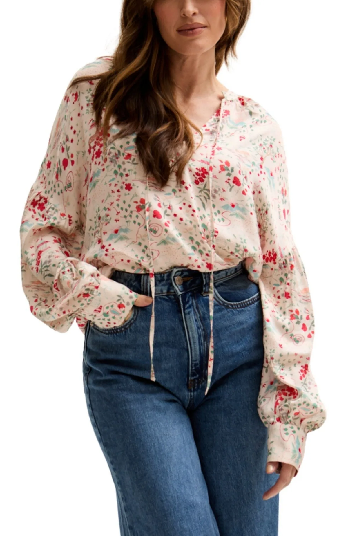 Rosetti Billowy Sleeves Print Blouse by Lily And Lionel London