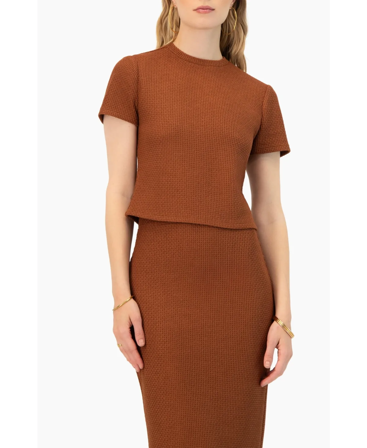 Textured Knit Short Sleeve Top by Ivonne