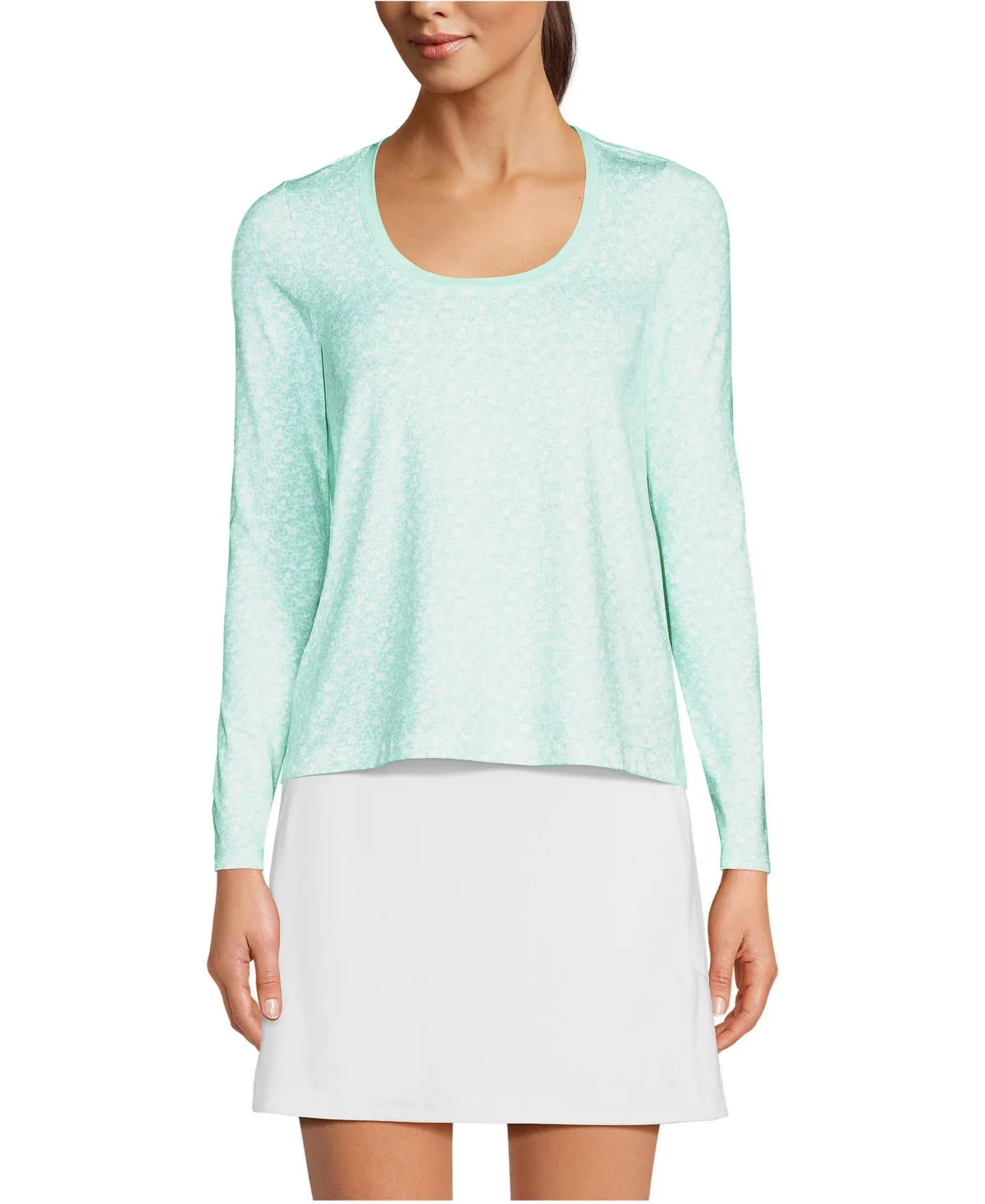 Power Performance Long Sleeve Scoopneck Tee by Lands' End