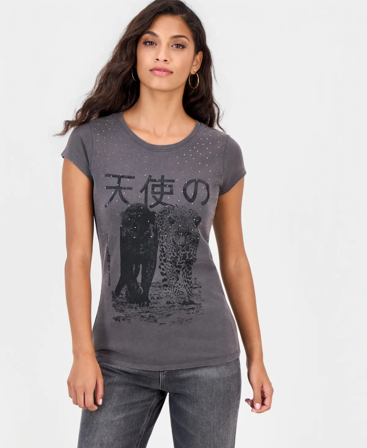 Graphic Boxy Raw-Edge T-Shirt by Guess