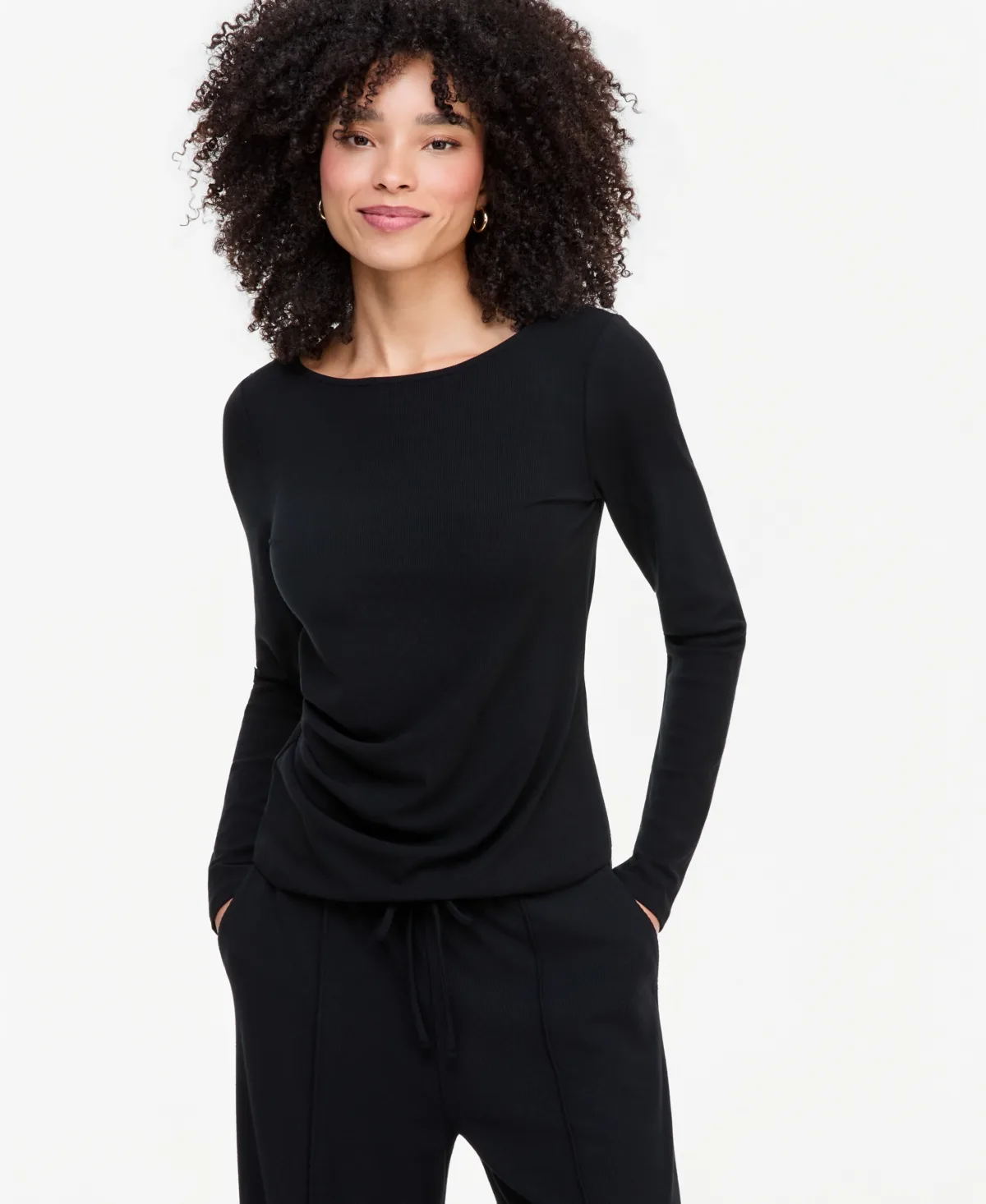 Long Sleeve Rib-Knit Boat Neck Top by I.n.c. International Concepts