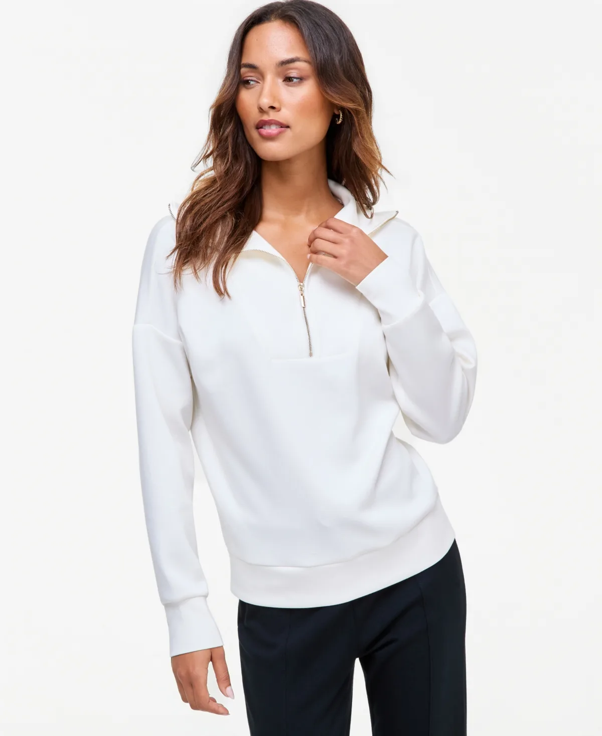 Quarter Zip Long-Sleeve Tunic by I.n.c. International Concepts