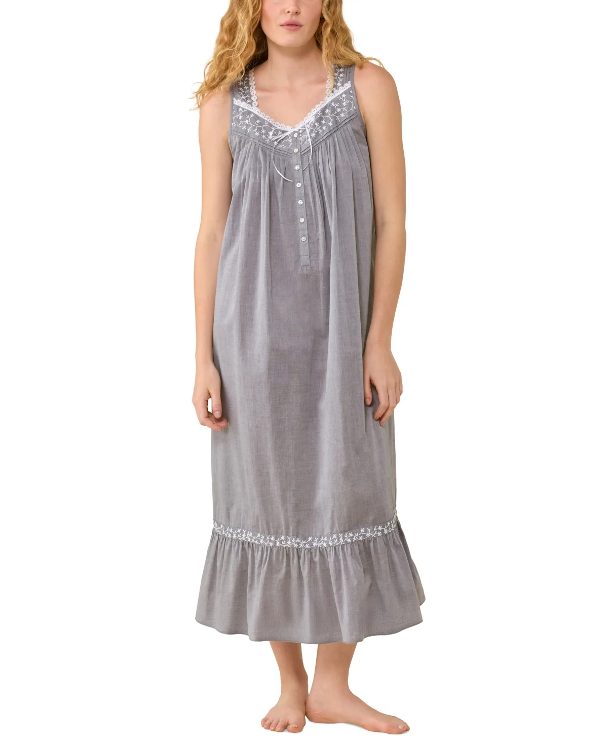 The Eileen Ballet-Length Sweetheart-Neckline Button-Front Nightgown by Eileen West