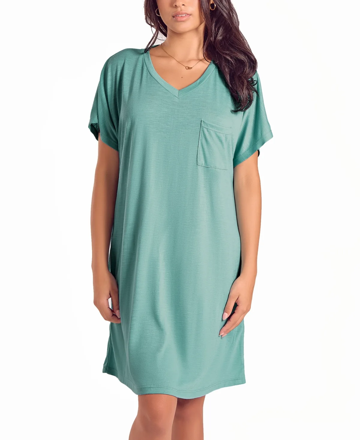 Soft Breathable Night Shirt with Side Pockets by Icollection