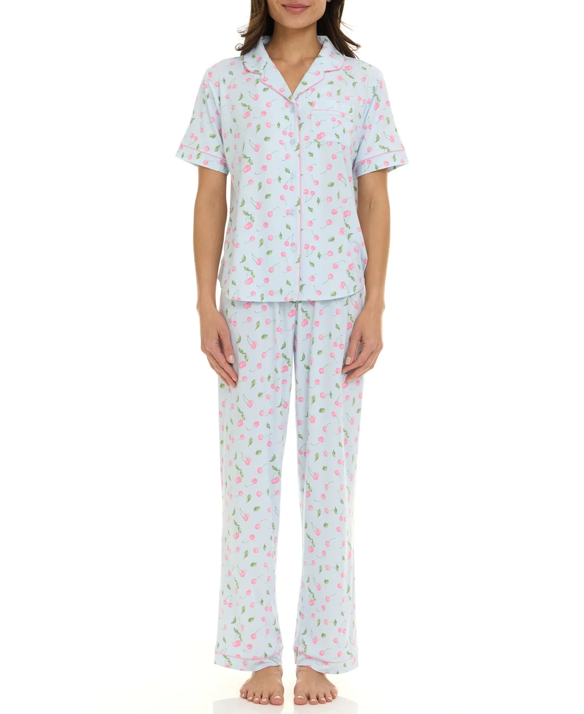 Short-Sleeve Top and Pajama Pants, 2-Piece Set by Flora By Flora Nikrooz