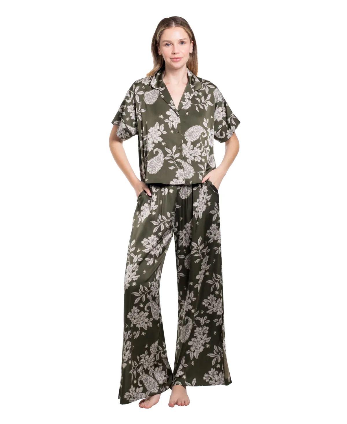 Satin 2-Piece Pajama Set by Midnight Bakery