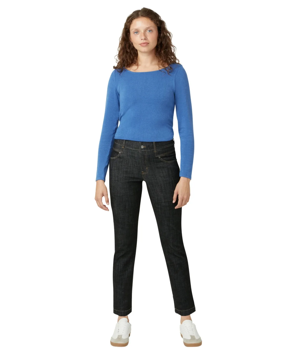 Crosshatch Denim Straight Leg Pant by Hue