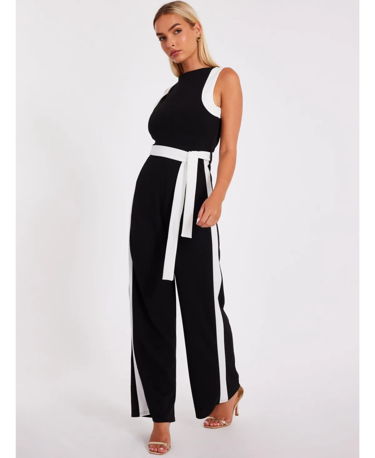 Contrast Palazzo Jumpsuit by Quiz