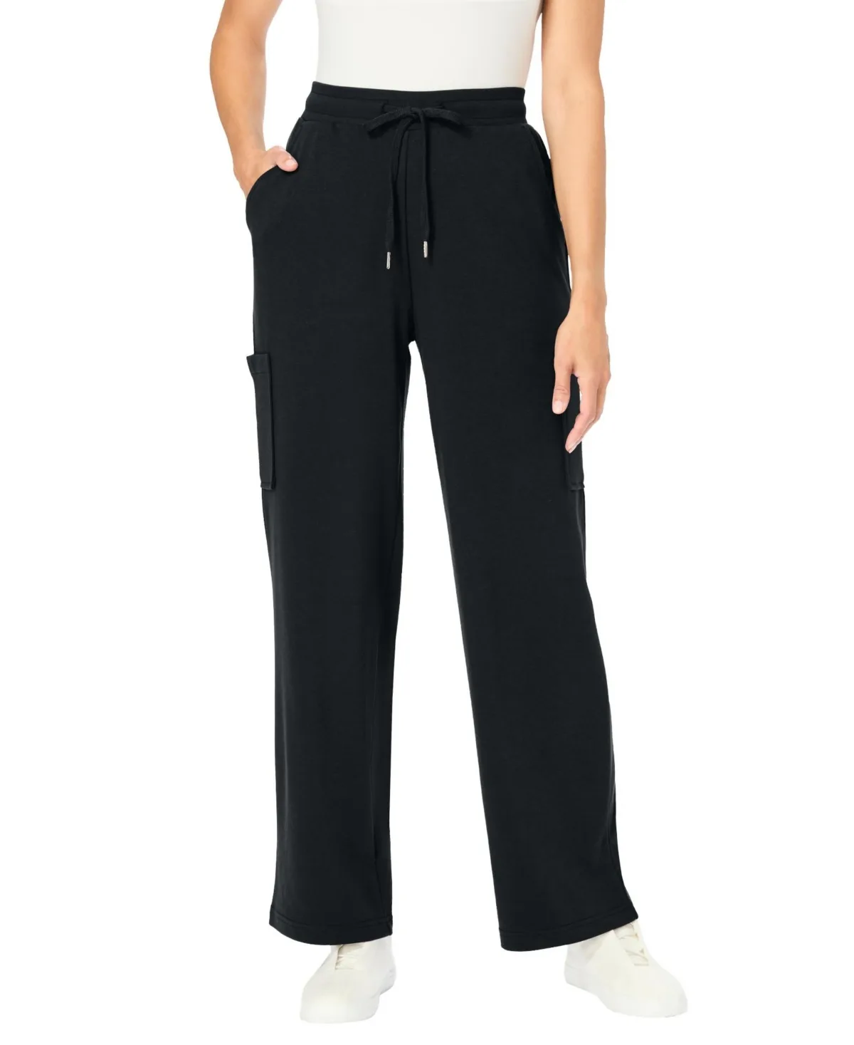 Within Knit Pull-On Drawstring Cargo Pants by Woman Within
