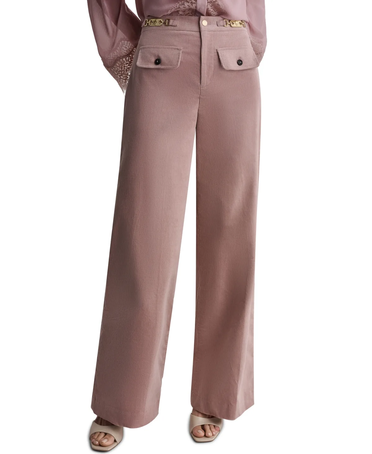 Corduroy Wide-Leg High-Waisted Pants by Bcbg