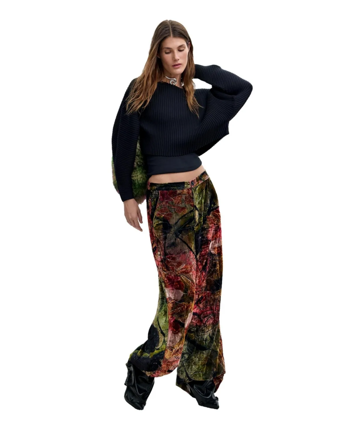 M. C. Lacroix Wide-Leg Velvet Trousers by Desigual