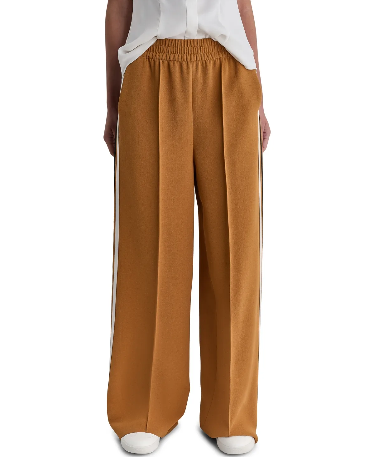 Mid-Rise Solid Wide-Leg Track Pants by Bcbg