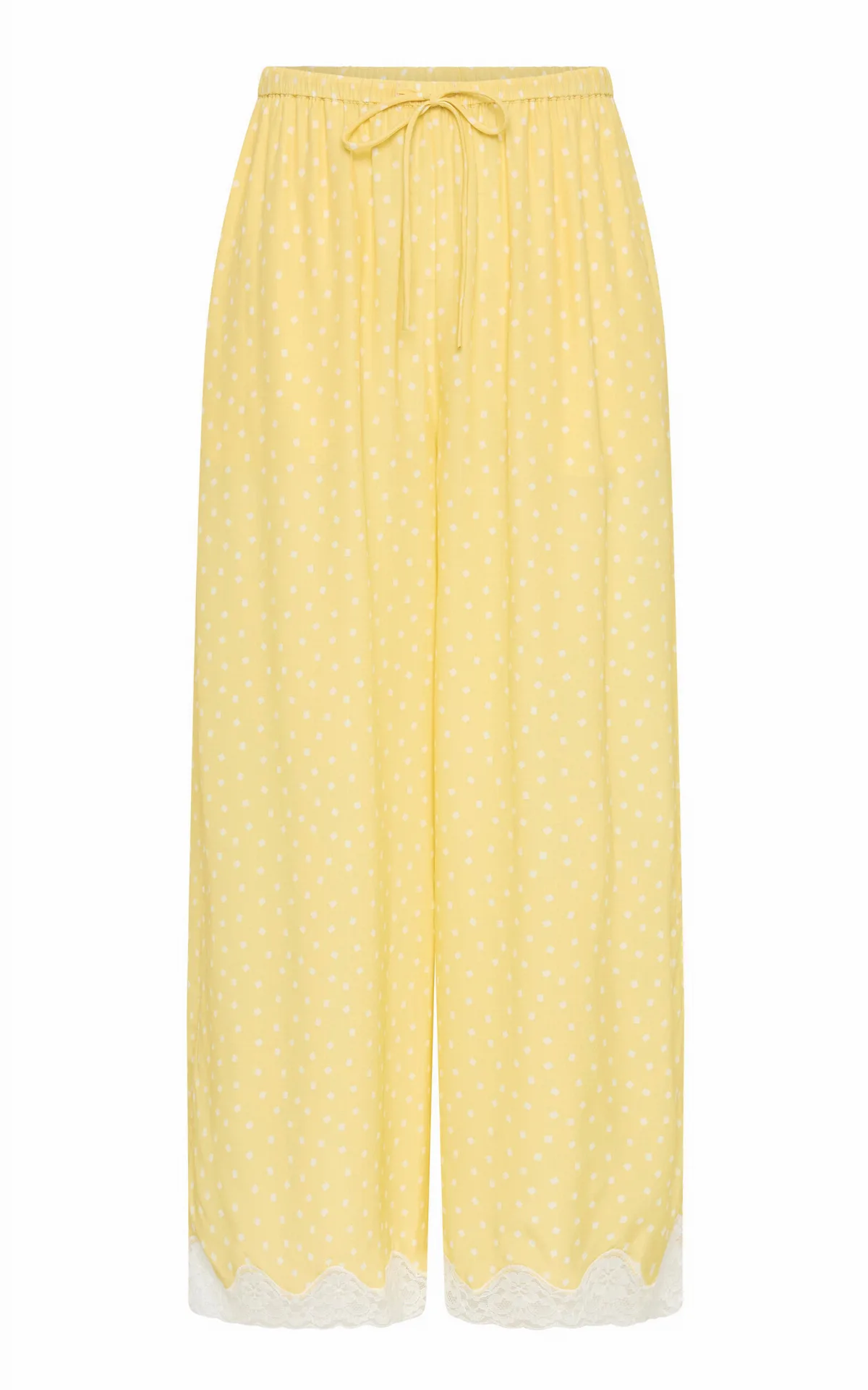 Blake Mid-Rise Wide-Leg Lace-Trimmed Cropped Pants by ROAME