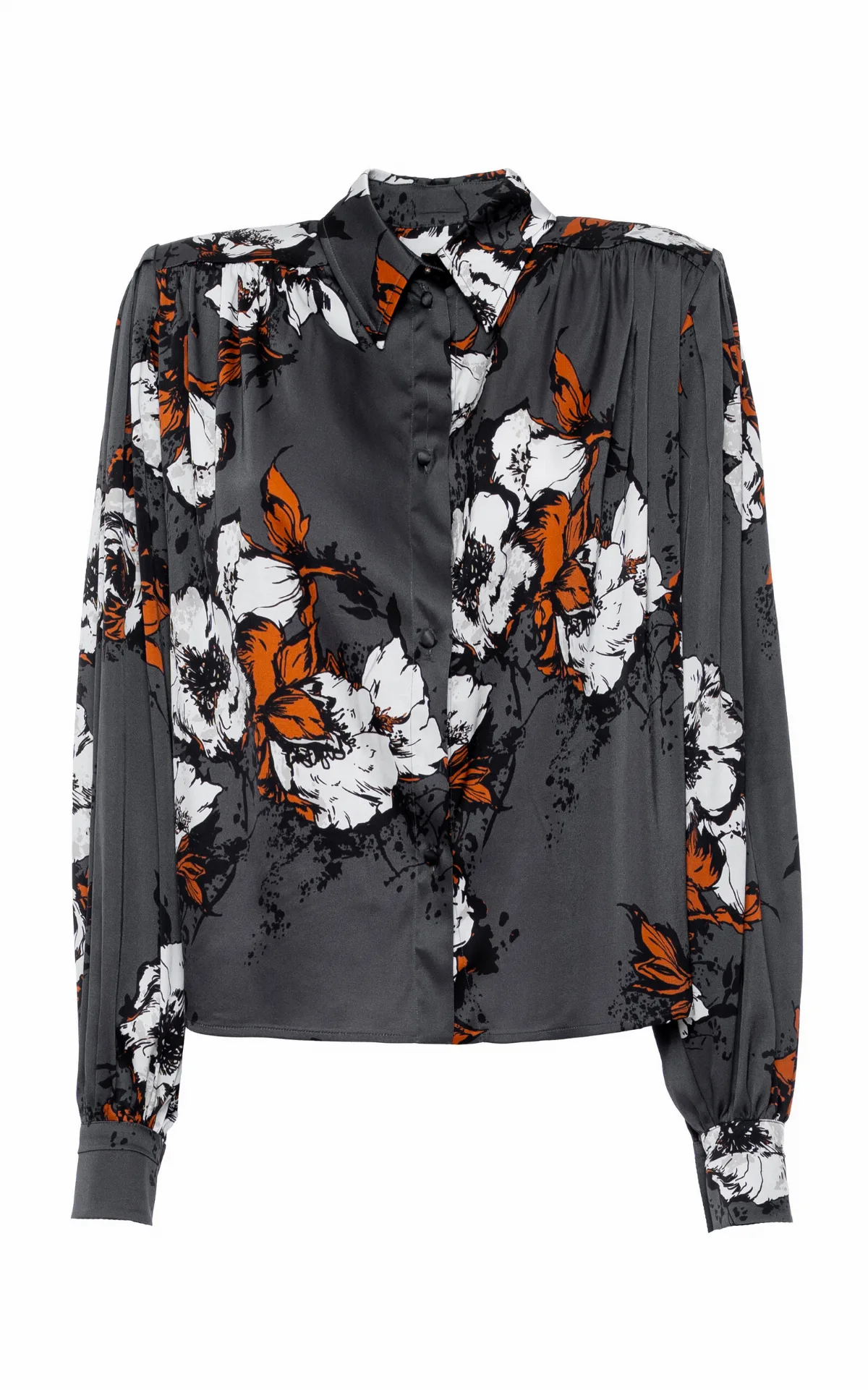 80s Printed Satin Top by DES_PHEMMES