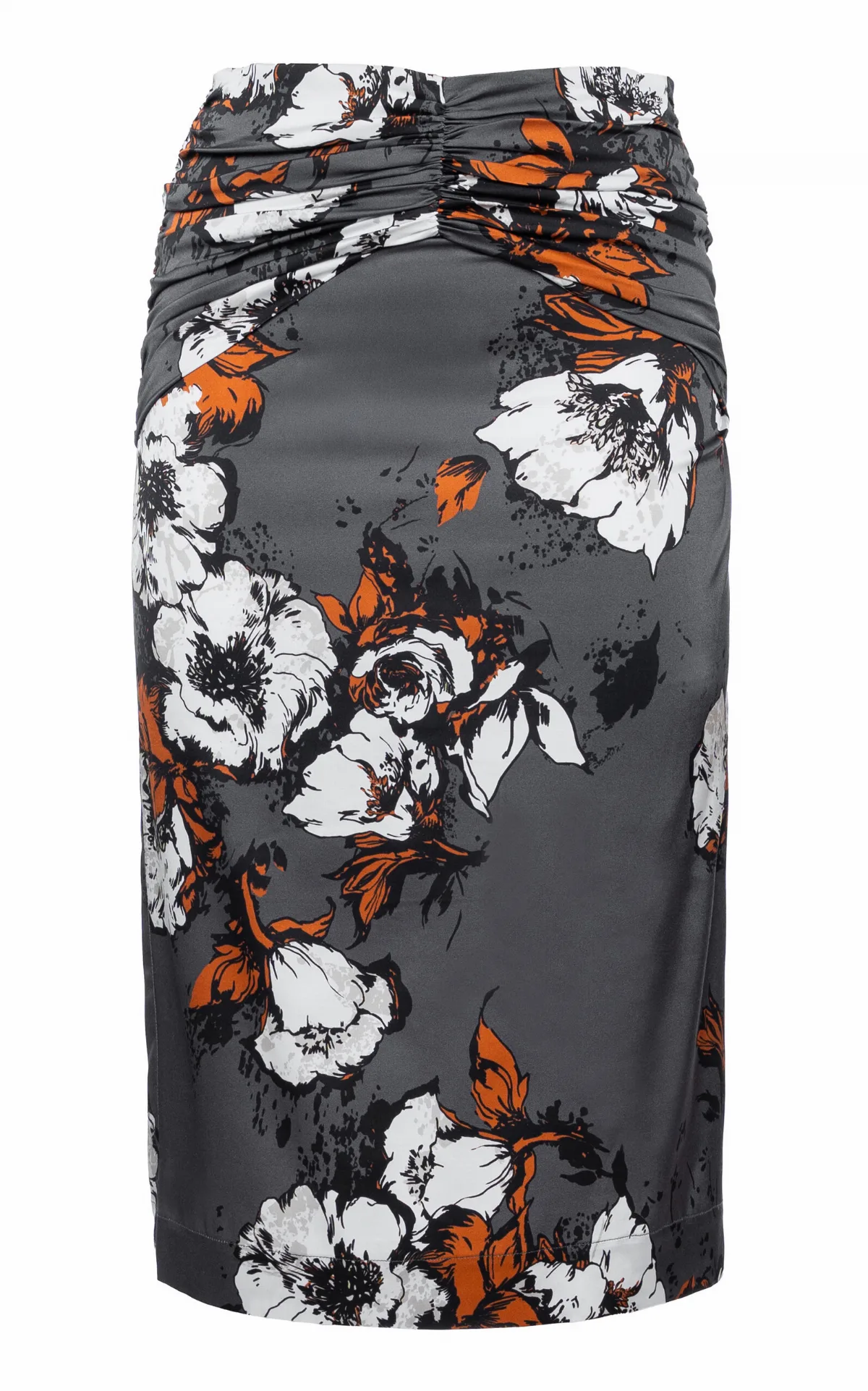 Printed Stretch-Satin Knee-Length Skirt by DES_PHEMMES