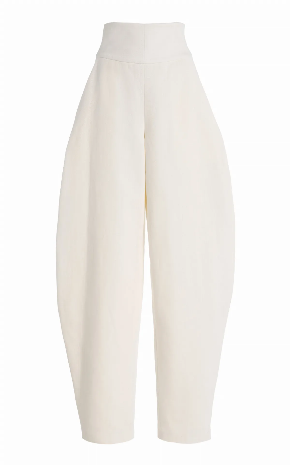 High-Rise Slub Denim Barrel-Leg Pants