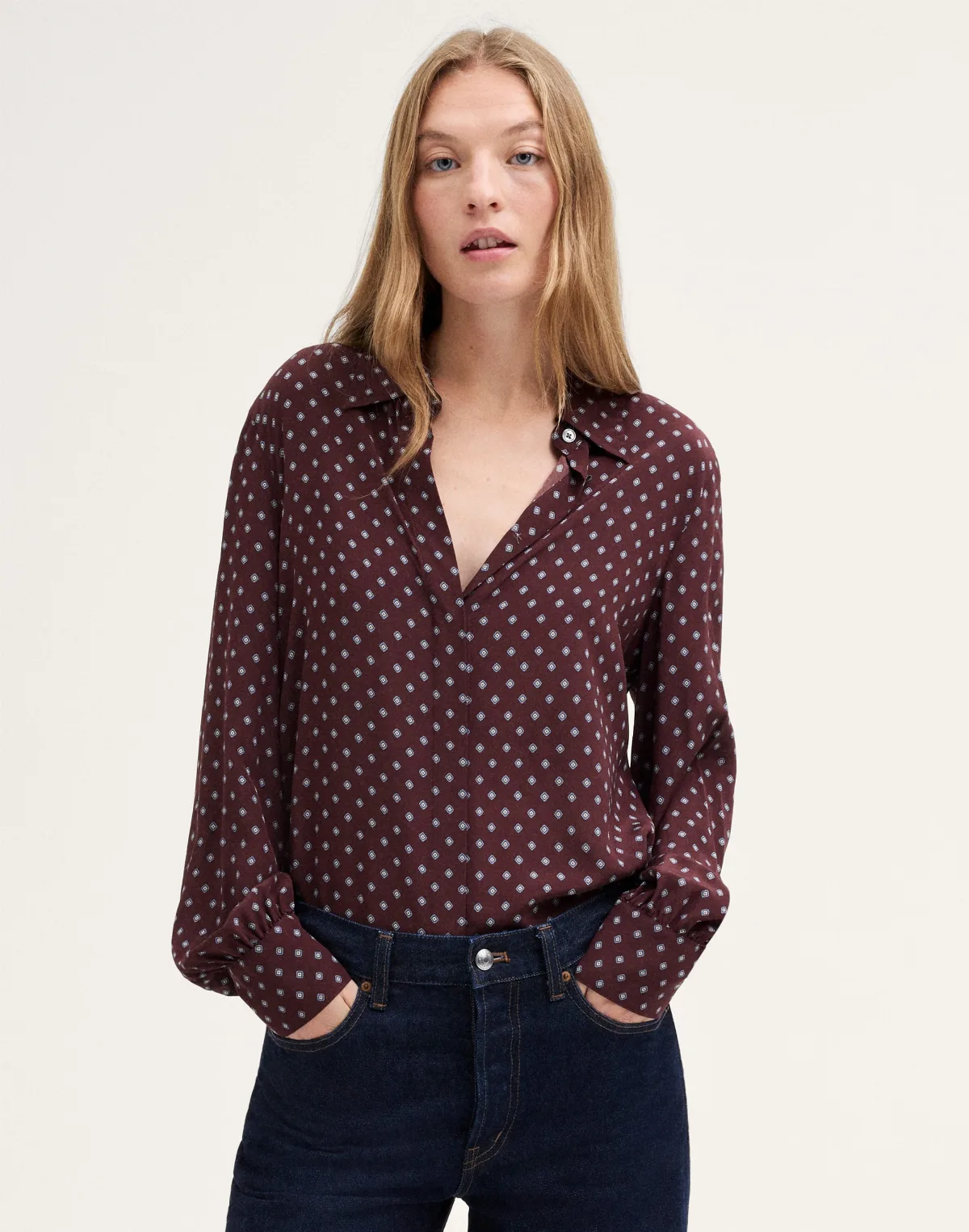 Silk Button-Up Shirt by MW
