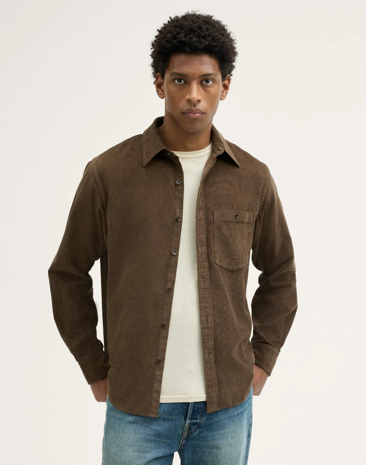 Patch-Pocket Shirt in Fine Wale Corduroy by MW