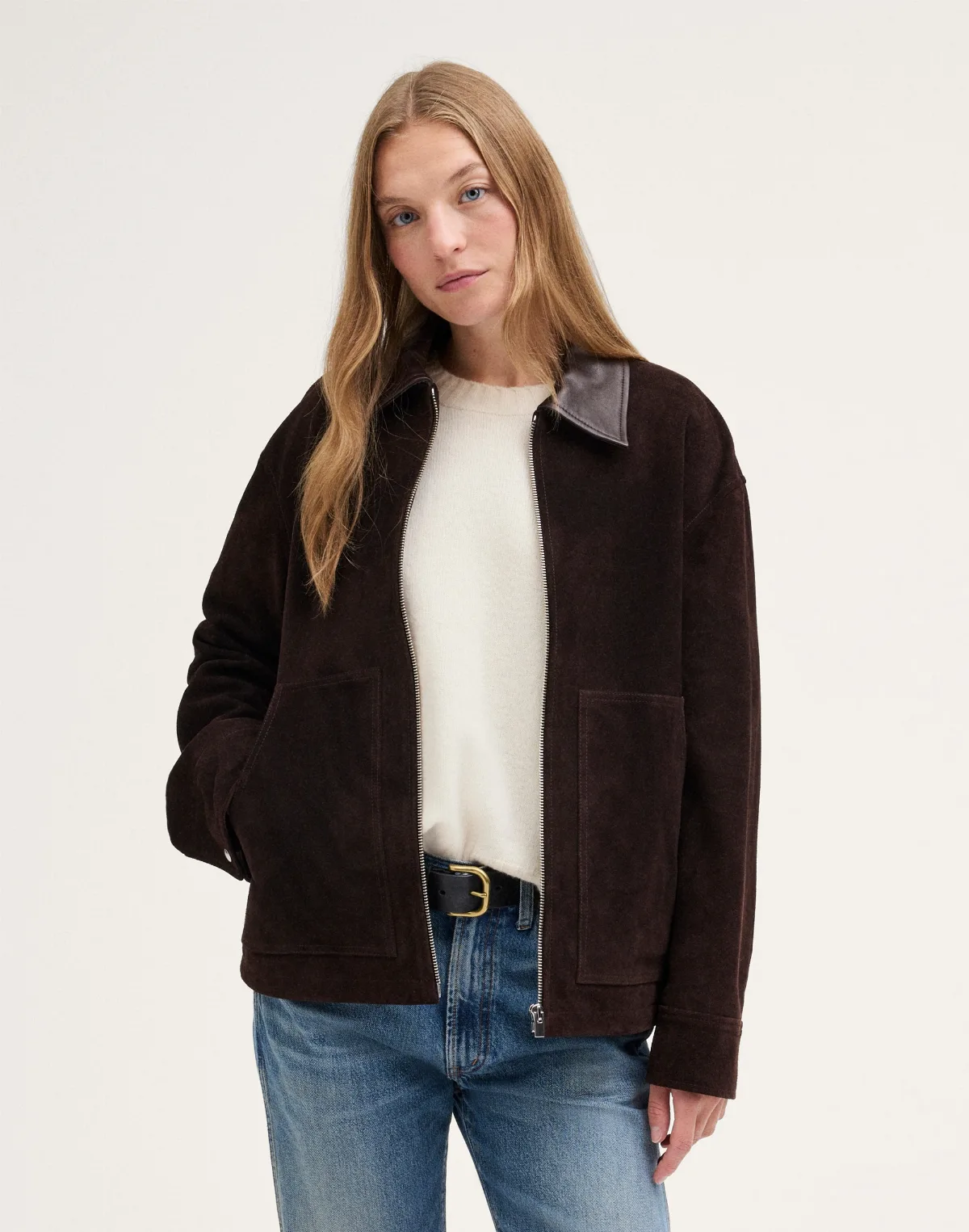 Patch-Pocket Jacket in Suede