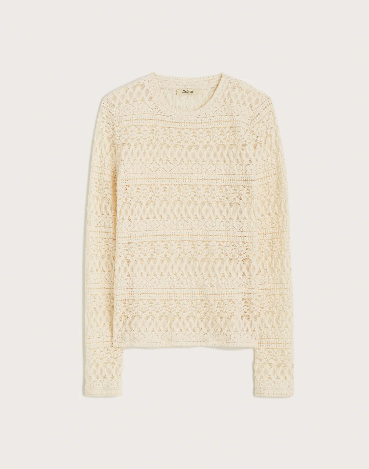 Jacquard-Lace Long-Sleeve Top by MW