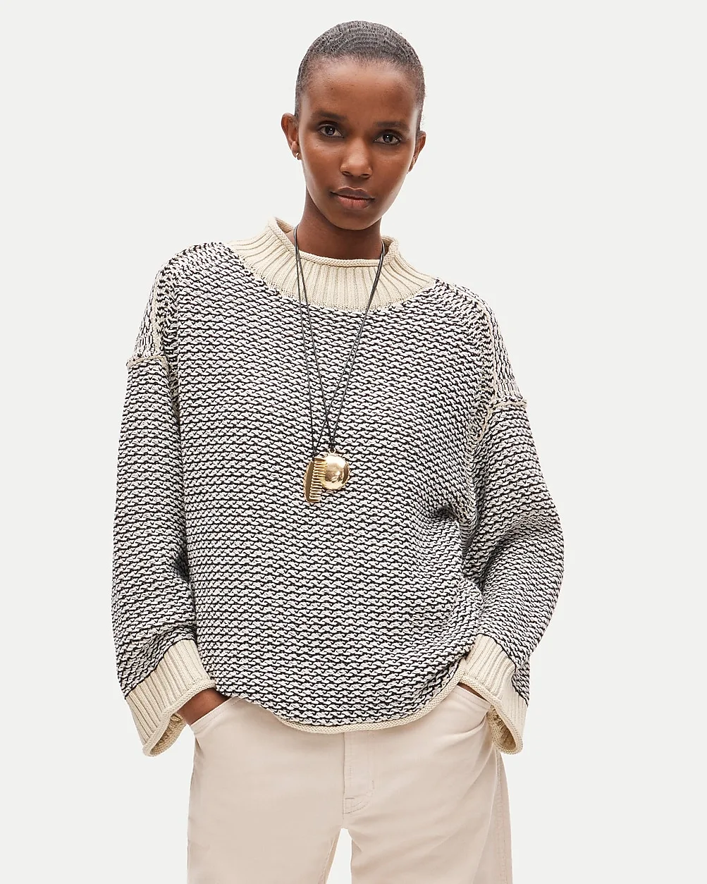 2025 Rollneck™ Reversible Sweater in Tweed Stitch