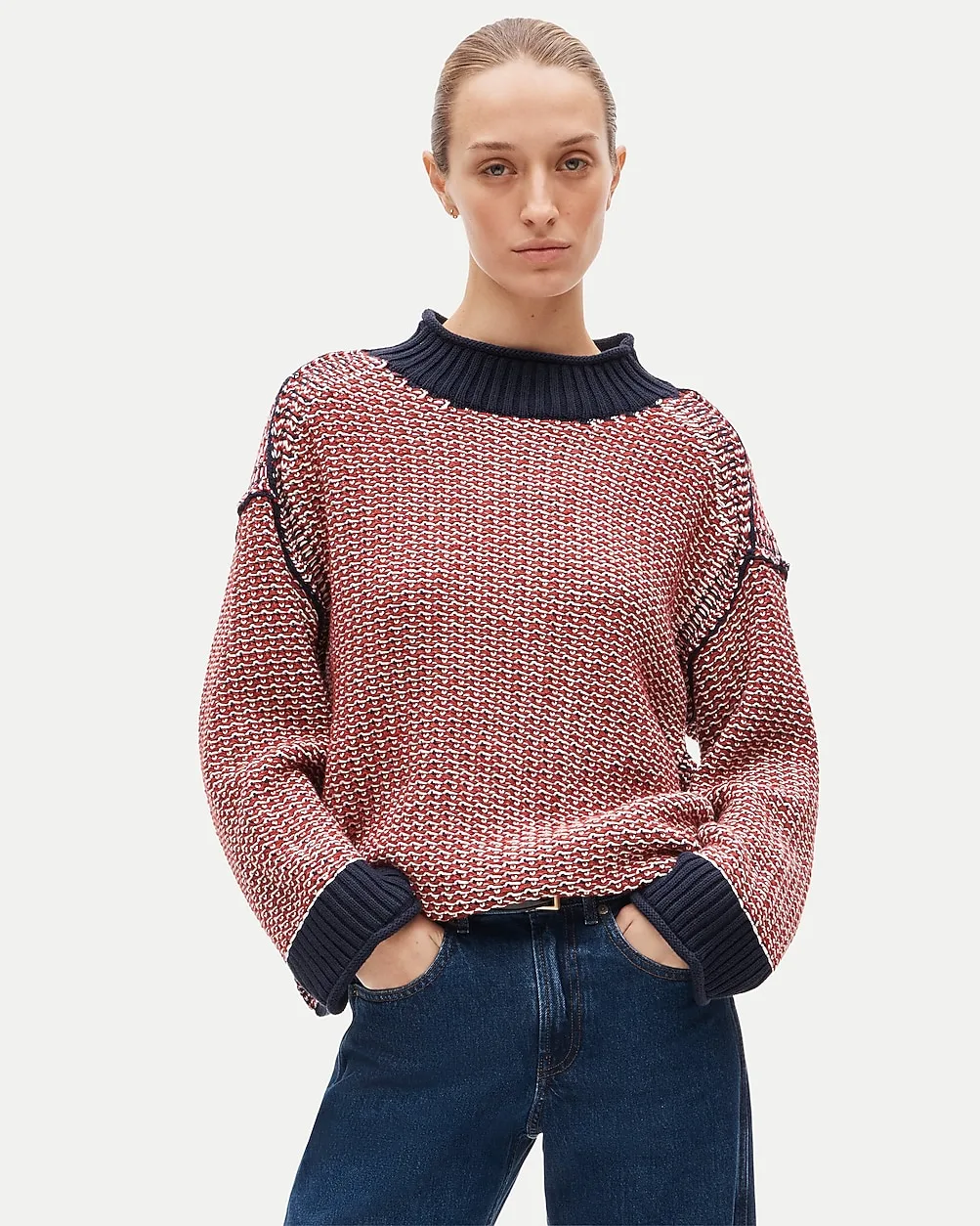 2025 Rollneck™ Reversible Sweater in Tweed Stitch