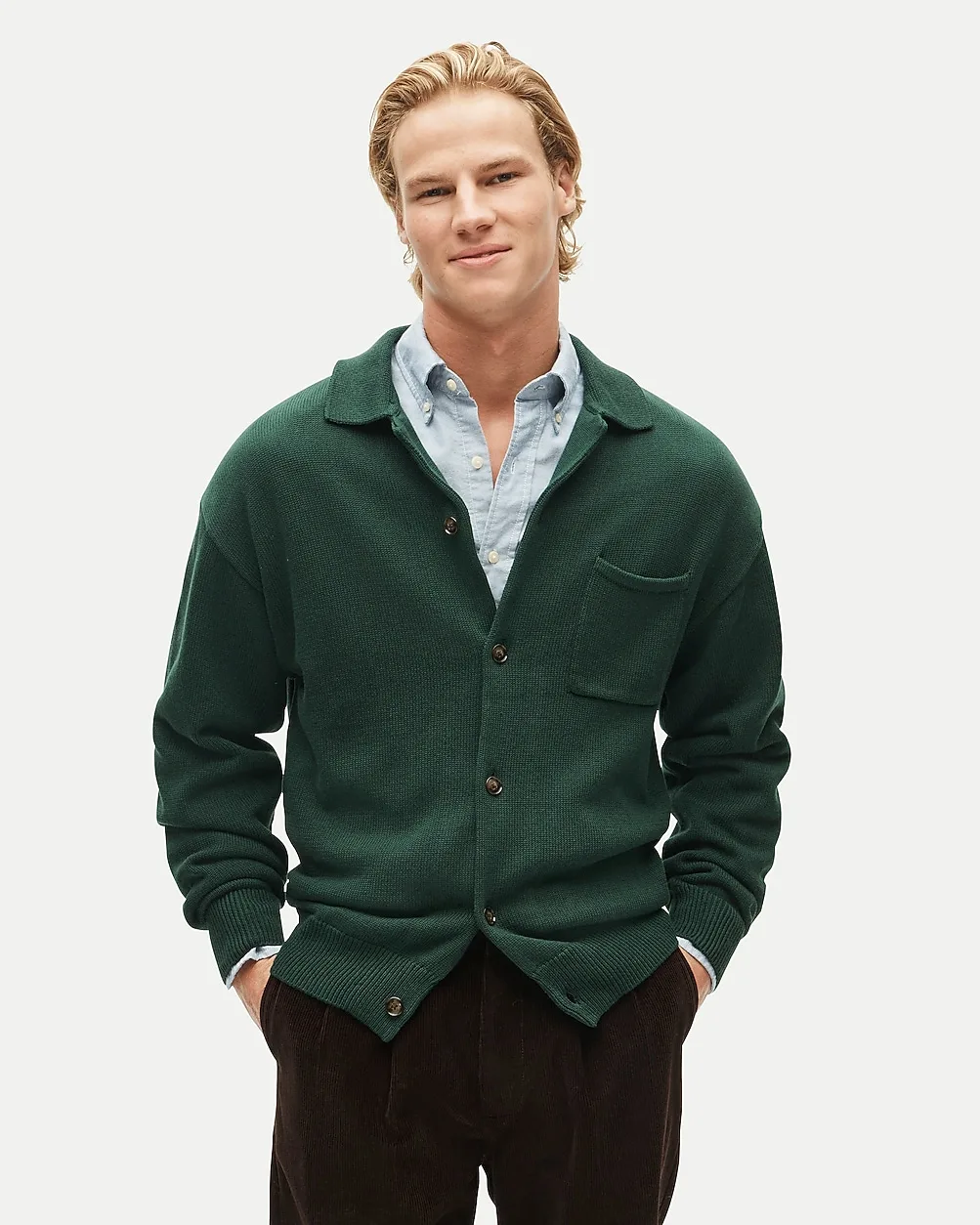 Heritage Cotton Polo Cardigan Sweater