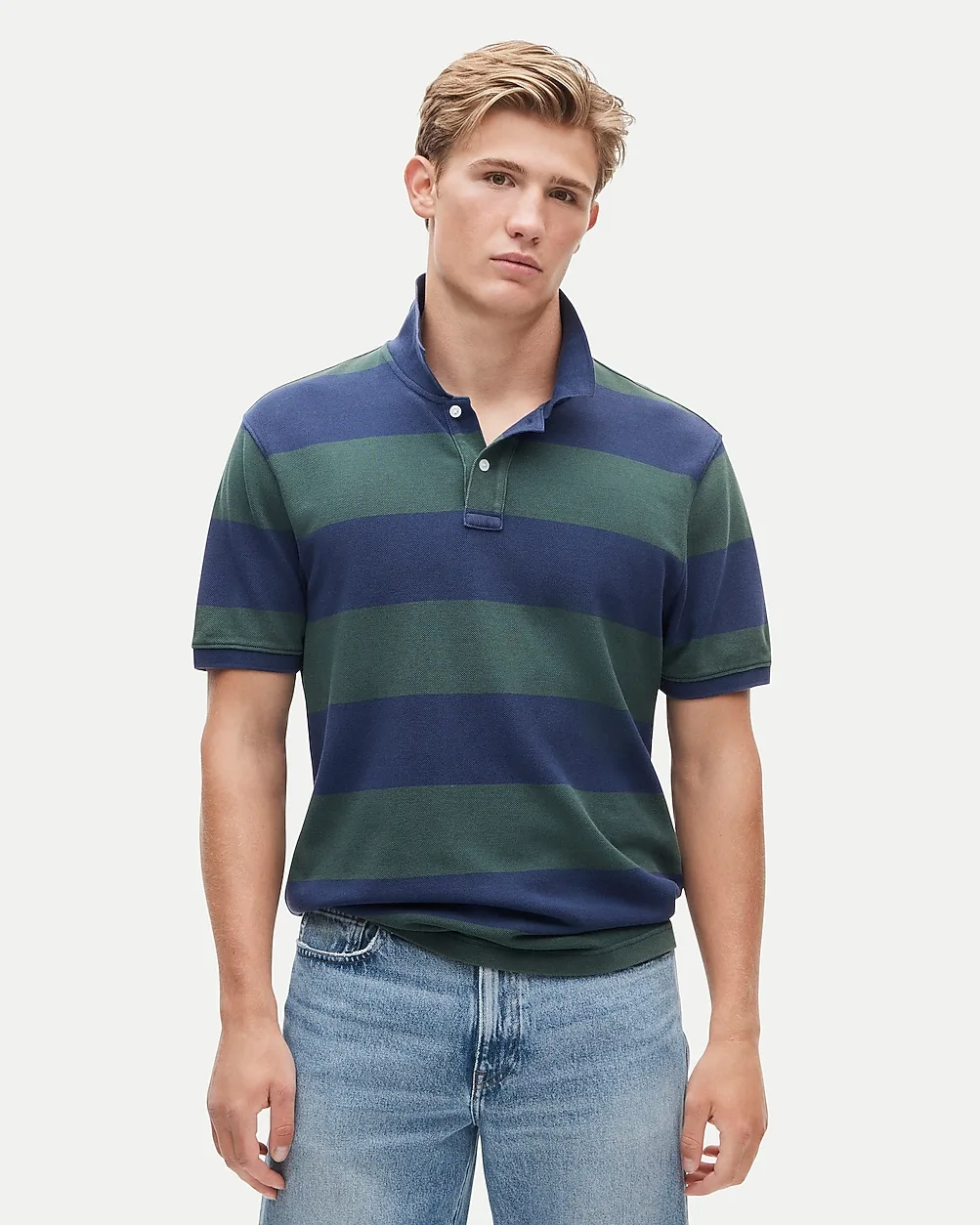 Slim Washed Piqué Polo Shirt in Stripe by J.Crew