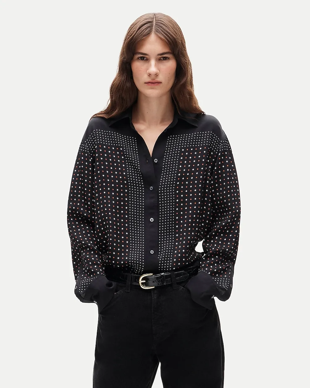 Esme Button-Up Shirt in Scarf-Print Viscose Twill by J.Crew