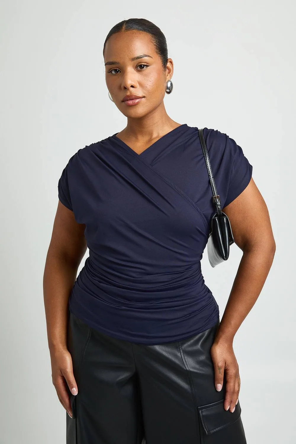 Super Soft Ruched Wrap Top by boohoo