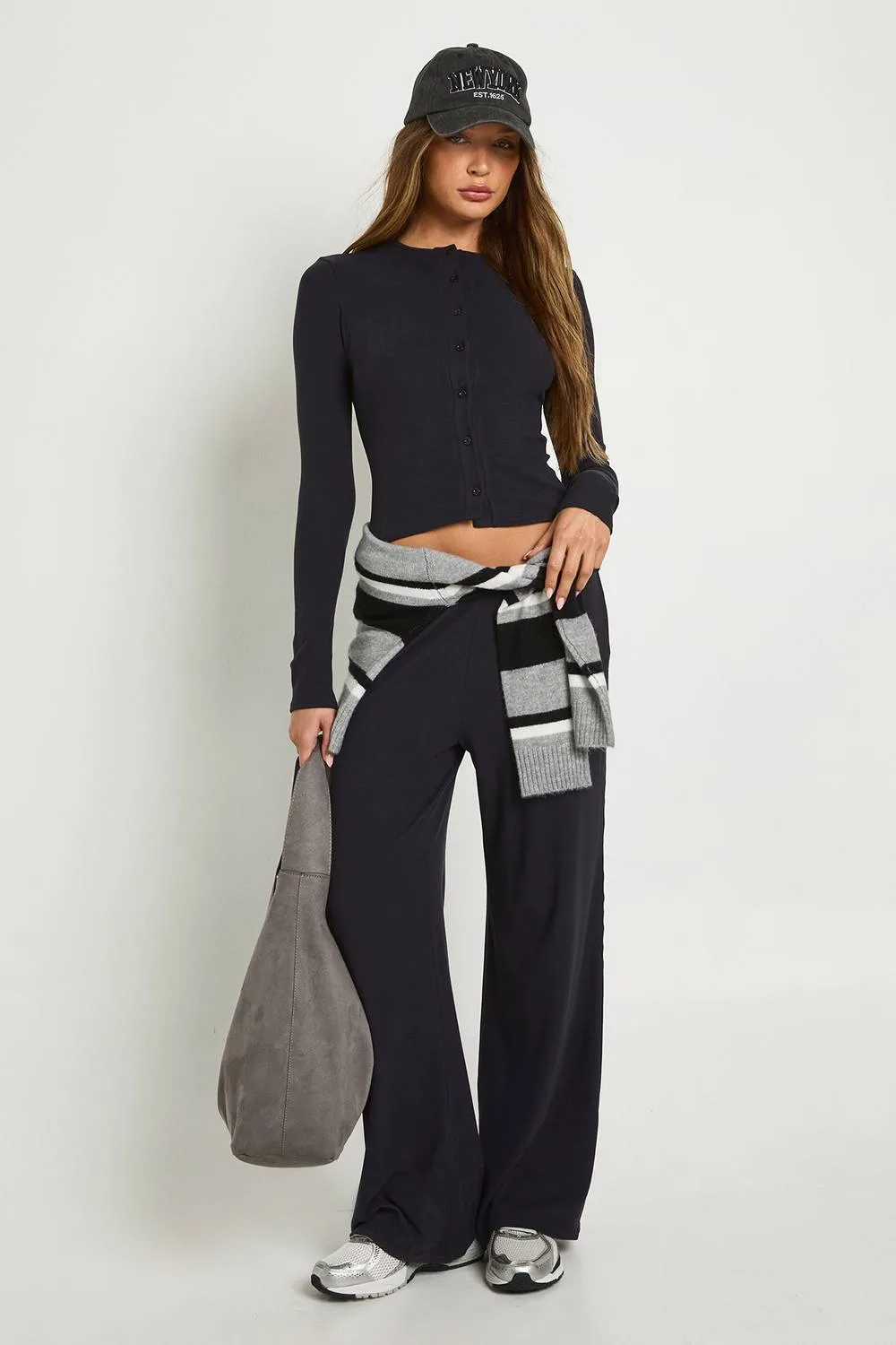 Ultra Soft Button Through Long Sleeve Top in Knitted by boohoo