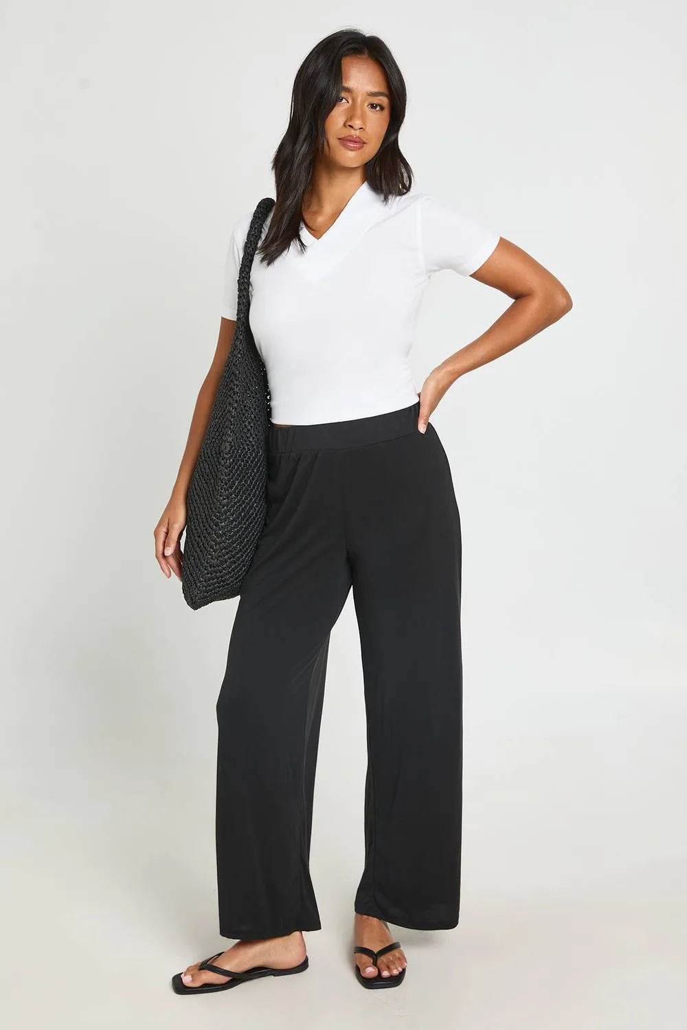 Modal Straight Leg Trouser by boohoo