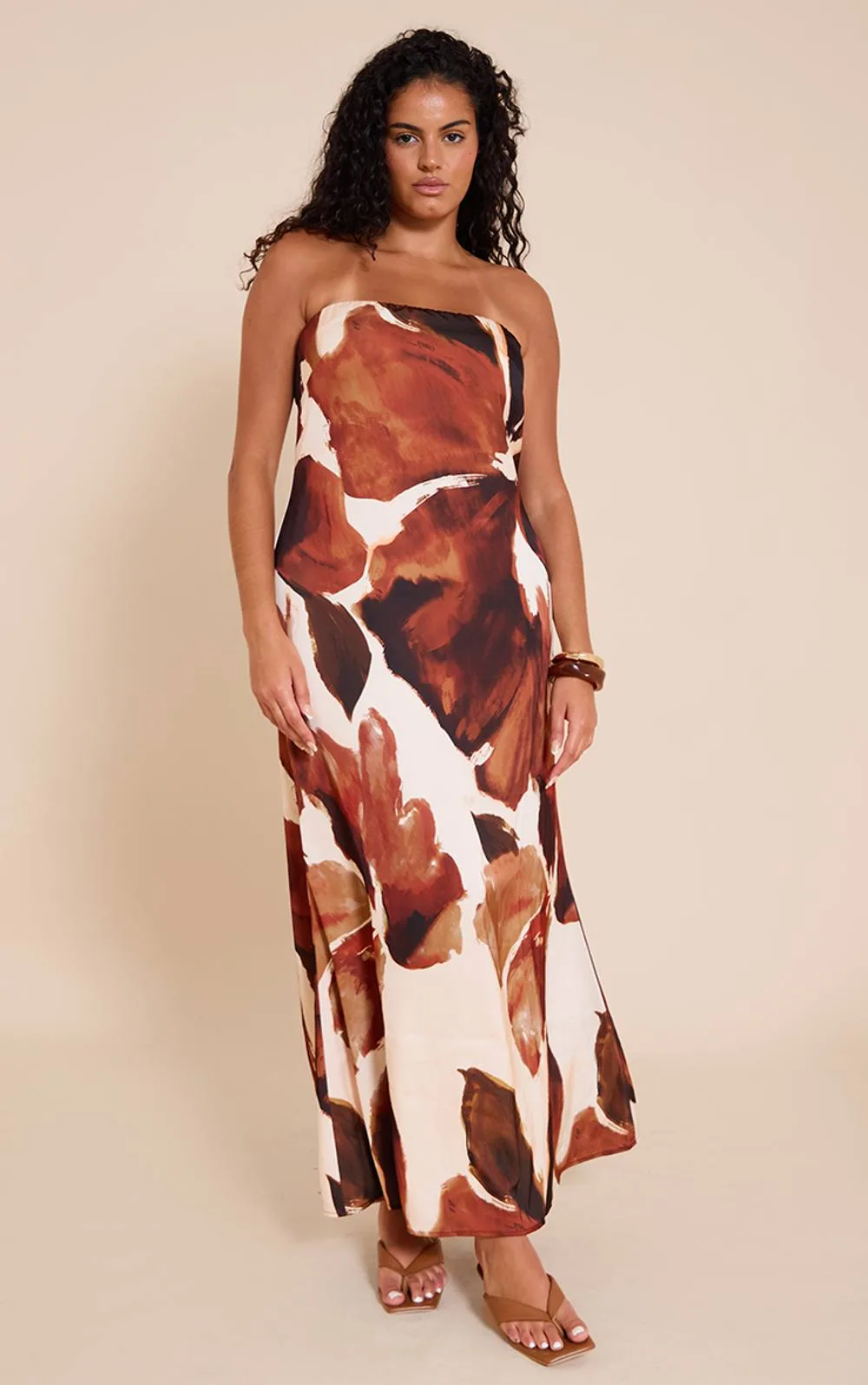 Floral Satin Maxi Dress by PrettyLittleThing
